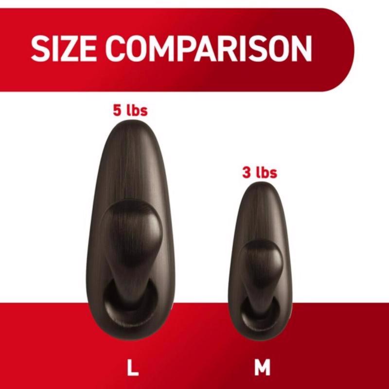 3M Command 4-1/8 in. L Oil Rubbed Bronze Metal Large Forever Classic Coat/Hat Hook 5 lb. cap.