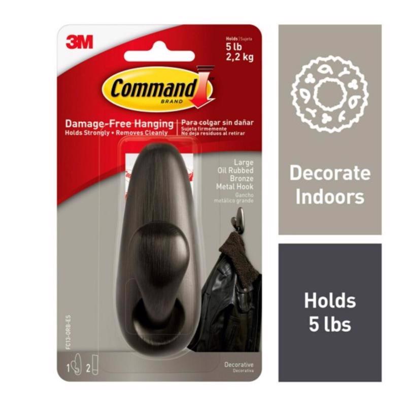 3M Command 4-1/8 in. L Oil Rubbed Bronze Metal Large Forever Classic Coat/Hat Hook 5 lb. cap.