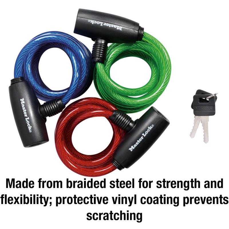 Master Lock 5/16 in. D X 72 in. L Vinyl Coated Steel Locking Cable