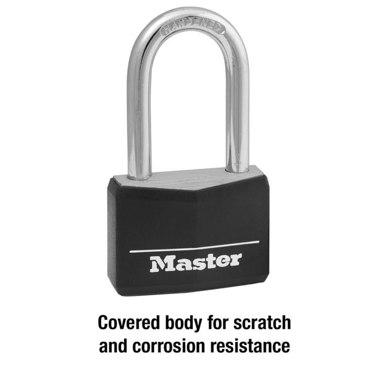 Master Lock 1-9/16 in. W Vinyl Covered 4-Pin Cylinder Covered Padlock