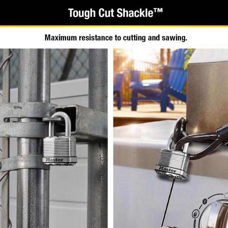 Master Lock Magnum 1.25 in. H X 1-3/4 in. W Steel Dual Ball Bearing Locking Weather-Resistant Padloc