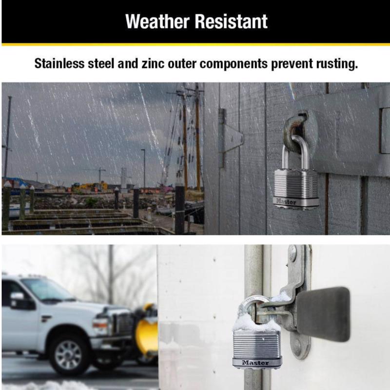 Master Lock Magnum 1.25 in. H X 1-3/4 in. W Steel Dual Ball Bearing Locking Weather-Resistant Padloc