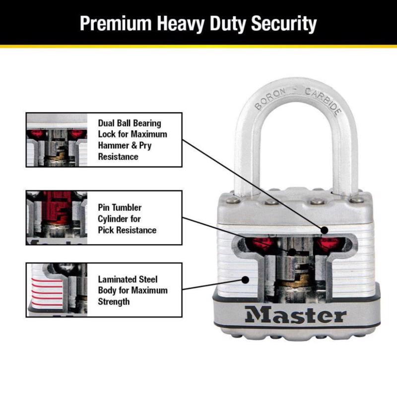 Master Lock Magnum 1.25 in. H X 1-3/4 in. W Steel Dual Ball Bearing Locking Weather-Resistant Padloc