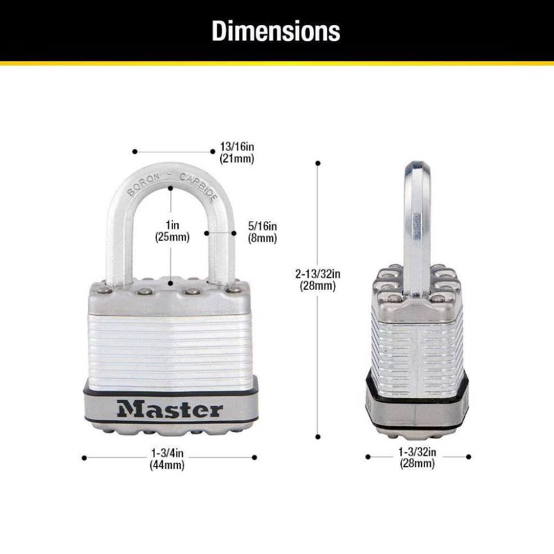 Master Lock Magnum 1.25 in. H X 1-3/4 in. W Steel Dual Ball Bearing Locking Weather-Resistant Padloc