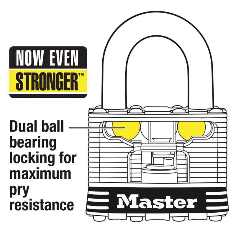 Master Lock 1-9/16 in. H X 11/16 in. W X 1-3/4 in. L Steel Dual Ball Bearing Locking Weather-Resista