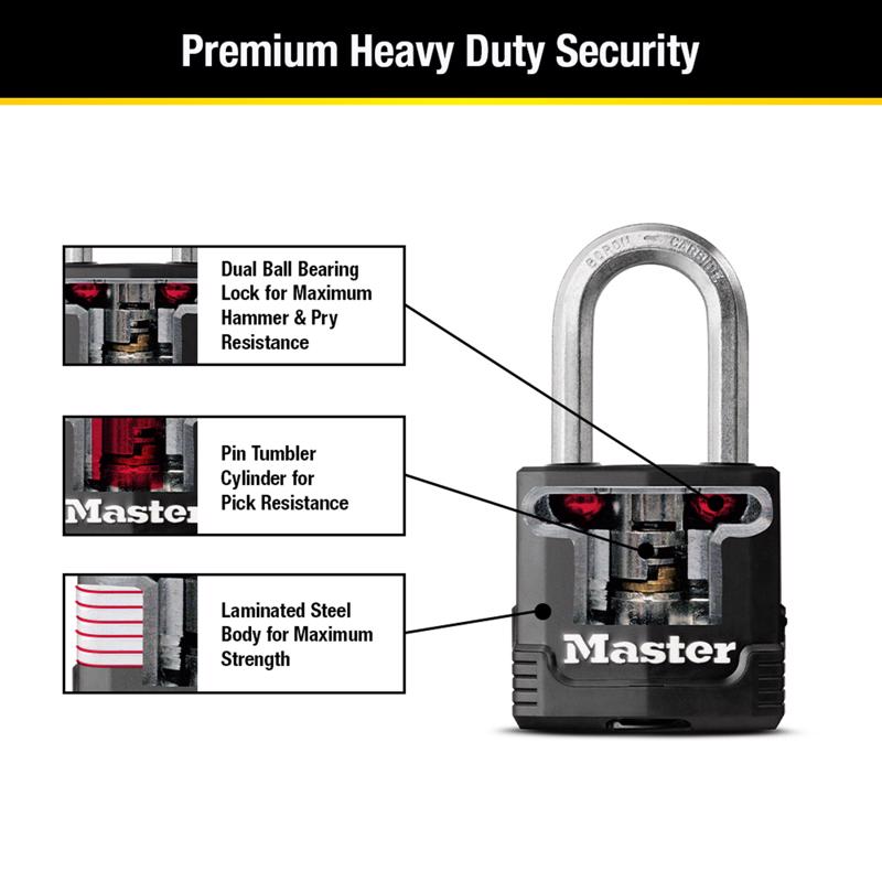 Master Lock 3-9/16 in. H X 1-9/64 in. W X 1-3/4 in. L Steel Ball Bearing Locking Weather-Resistant P
