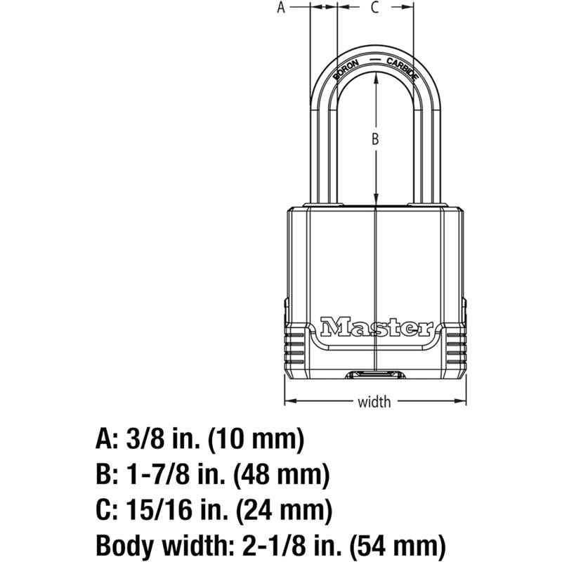 Master Lock Magnum 2 in. H X 1-5/16 in. W X 2 in. L Steel Ball Bearing Locking Weather-Resistant Pad