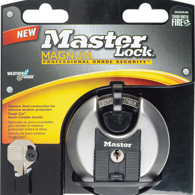 Master Lock 3-3/32 in. H X 1-13/64 in. W X 3-1/8 in. L Steel Ball Bearing Locking Shrouded Padlock