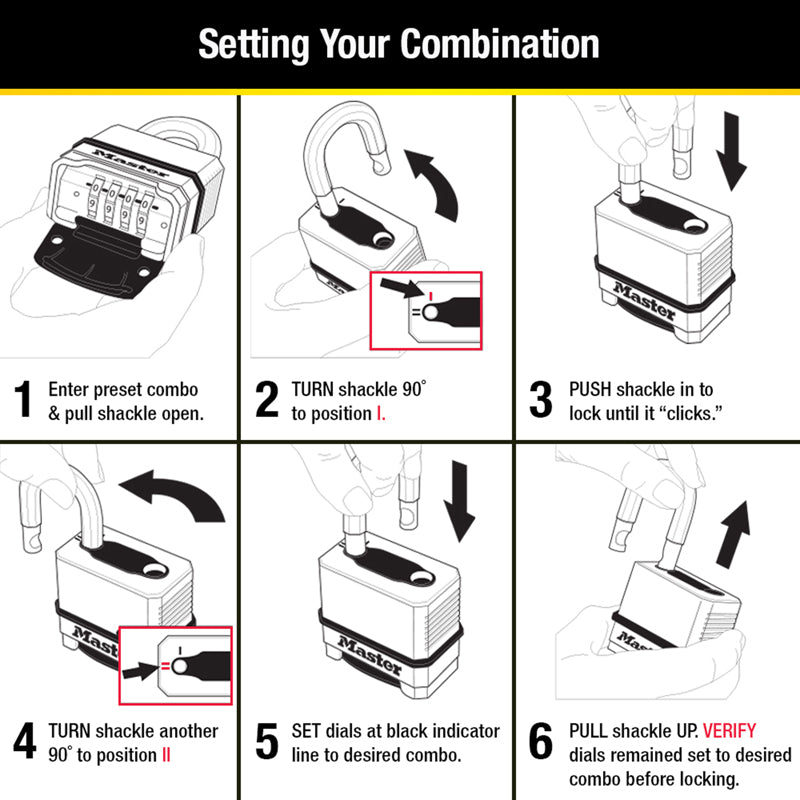 Master Lock Magnum 2 in. H X 1-7/32 in. W X 2 in. L Steel Ball Bearing Locking Weather-Resistant Pad