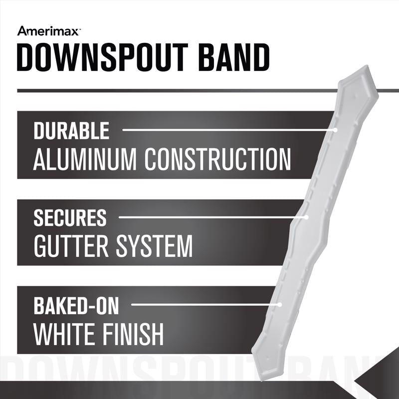 Amerimax 0.25 in. H X 2 in. W X 13.5 in. L White Aluminum K Downspout Strap