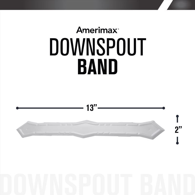Amerimax 0.25 in. H X 2 in. W X 13.5 in. L White Aluminum K Downspout Strap