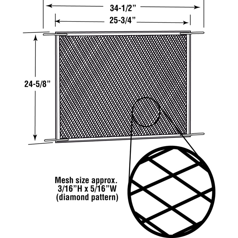 Prime-Line 24-5/8 in. L White Aluminum Screen Door Grille