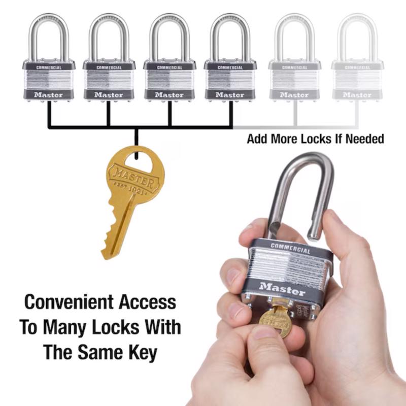 Master Lock 1-1/2 in. H X 7/8 in. W X 2 in. L Steel 4-Pin Cylinder Exterior Padlock