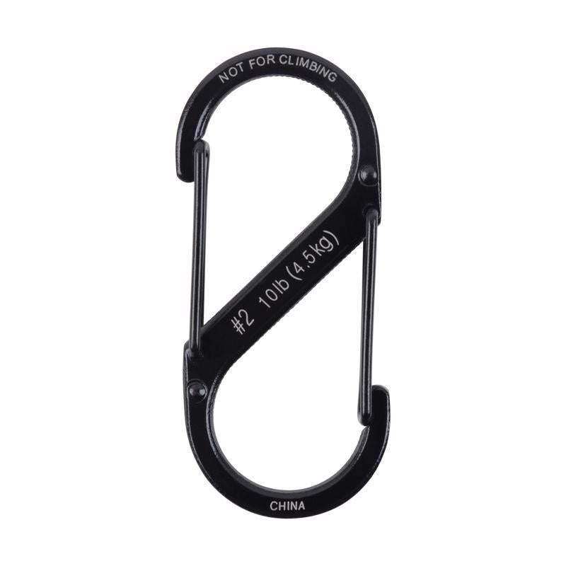 Nite Ize S-Biner 1.8 in. D Stainless Steel Black Carabiner Key Holder