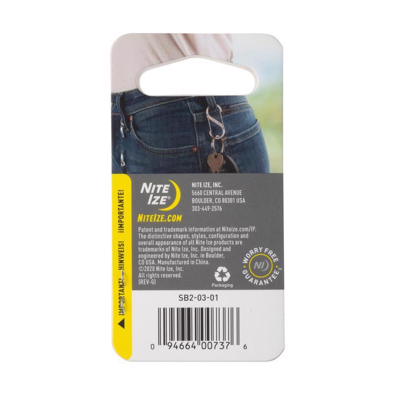 Nite Ize S-Biner 1.8 in. D Stainless Steel Black Carabiner Key Holder