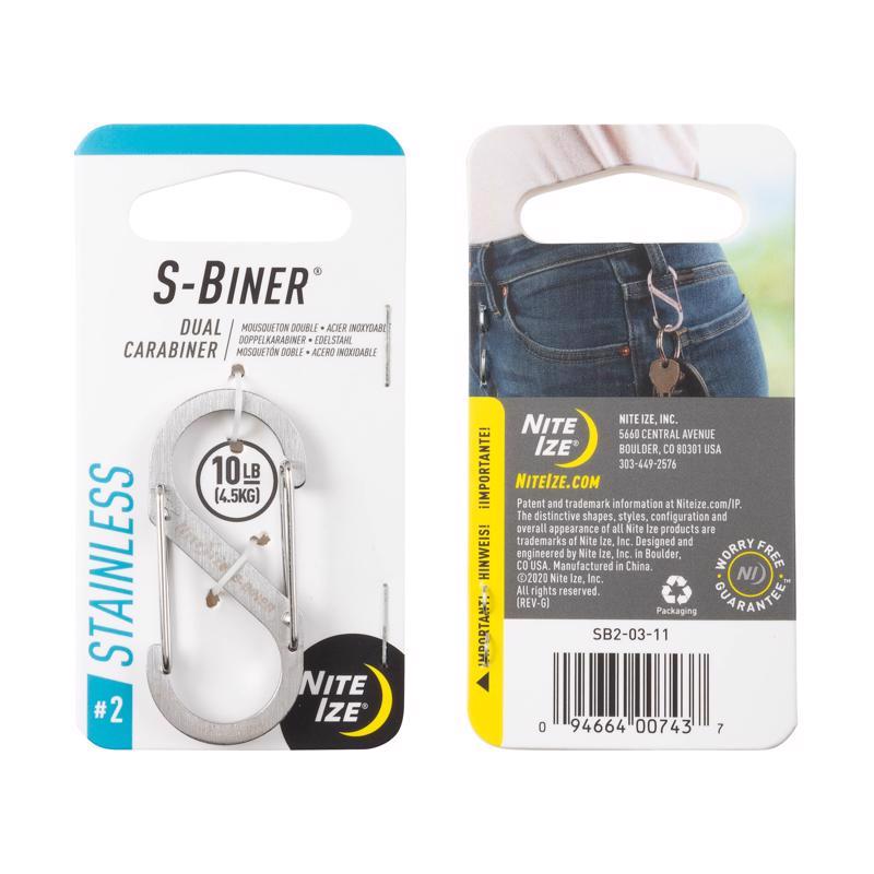 Nite Ize S-Biner 1.8 in. D Stainless Steel Silver Carabiner Key Holder