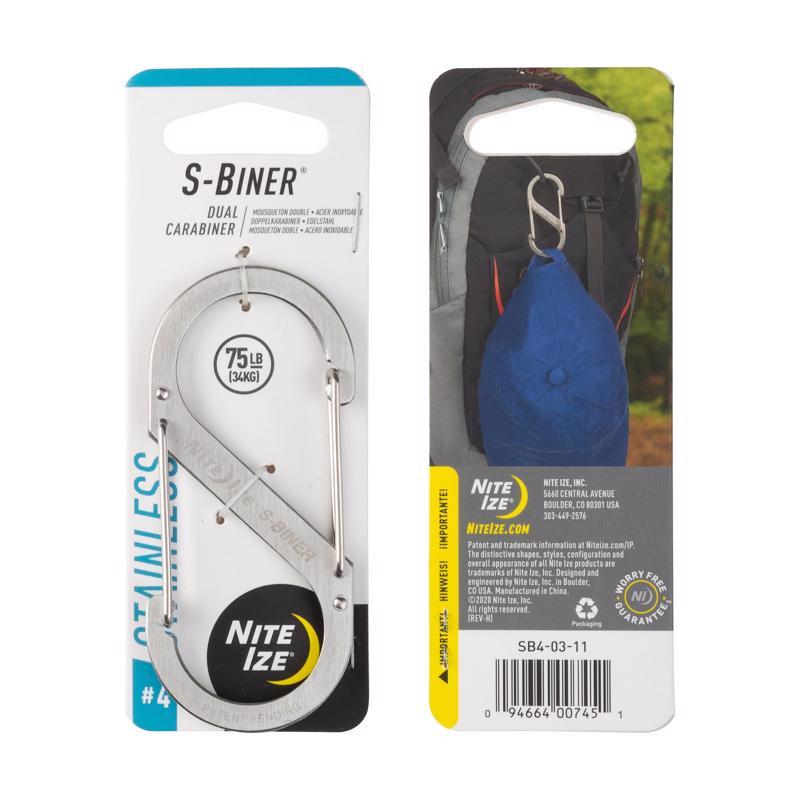 Nite Ize S-Biner 1.8 in. D Stainless Steel Silver Carabiner Key Holder