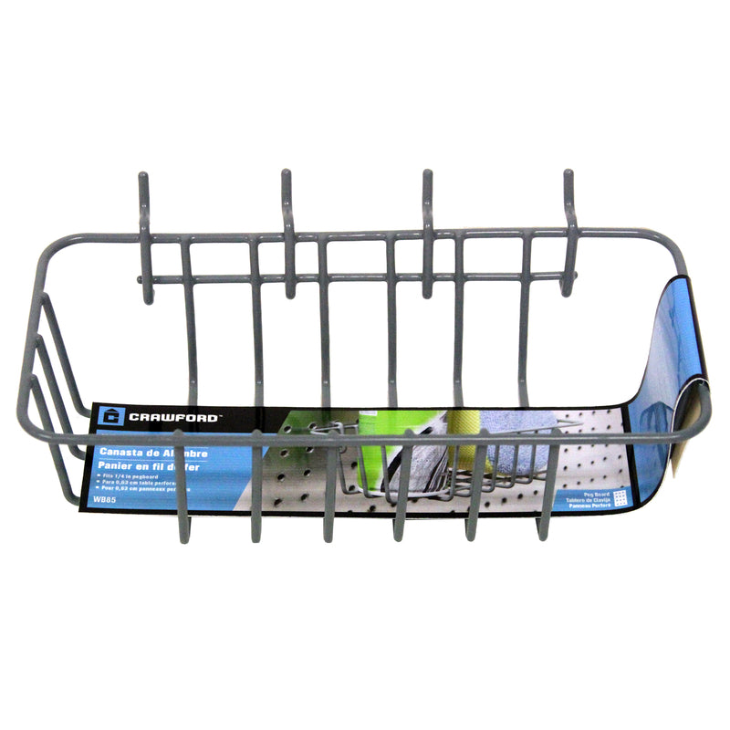 Crawford Gray Steel 4.1 in. Peggable Wire Basket