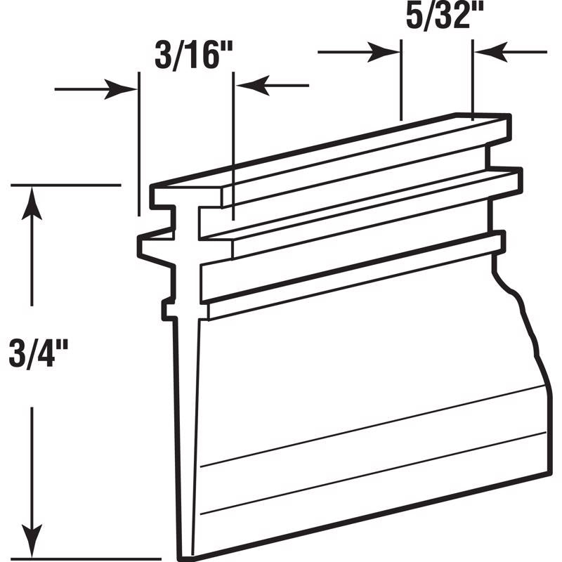 Prime-Line 3/4 in. H X 5/32 in. W Clear Frameless Shower Door Bottom Seal