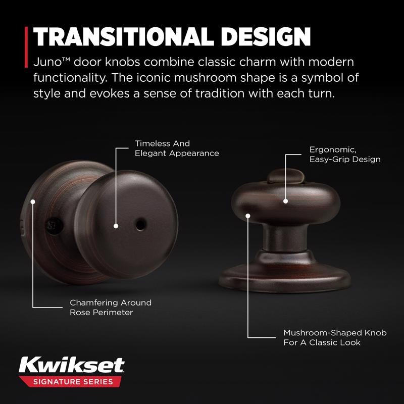 Kwikset Juno Venetian Bronze Privacy Lockset 1-3/4 in.