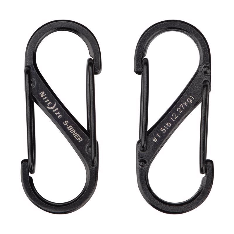Nite Ize S-Biner 1.8 in. D Stainless Steel Black Carabiner Key Holder