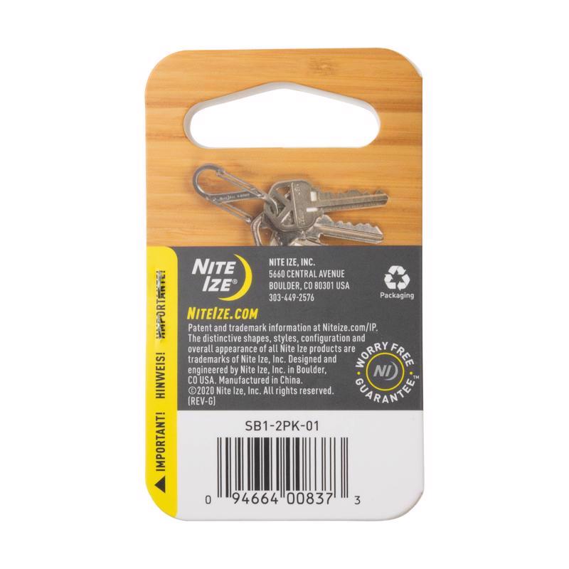 Nite Ize S-Biner 1.8 in. D Stainless Steel Black Carabiner Key Holder