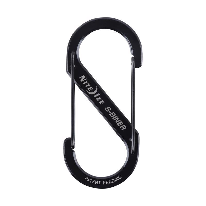 Nite Ize S-Biner 1.8 in. D Stainless Steel Black Carabiner Key Holder
