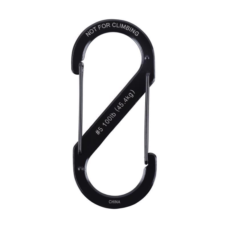 Nite Ize S-Biner 1.8 in. D Stainless Steel Black Carabiner Key Holder