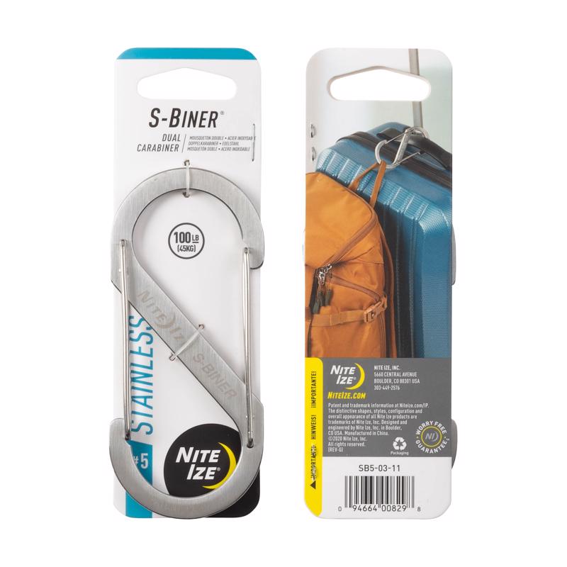 Nite Ize S-Biner 1.8 in. D Stainless Steel Silver Carabiner Key Holder