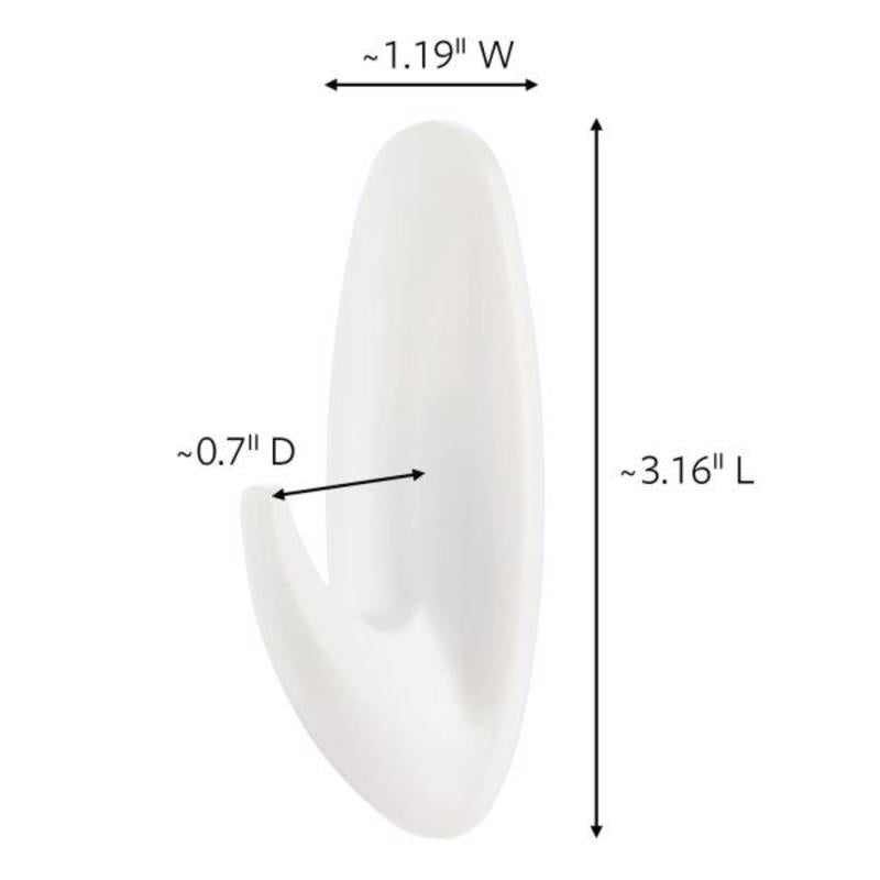 3M Command Medium Plastic Designer Hooks 3.125 in. L 2 pk