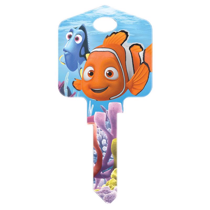 HILLMAN Disney Fishing House Key Blank 66/97 KW1/KW10 Double For Kwikset and Titan Locks