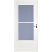 Larson 81 in. H X 36 in. W Vinyl/Wood White Mid-View Reversible Self-Storing Storm Door