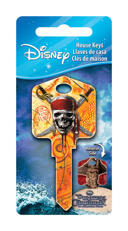 HILLMAN Disney Skull and Swords House Key Blank 66/97 KW1/KW10 Double For Kwikset and Titan Locks