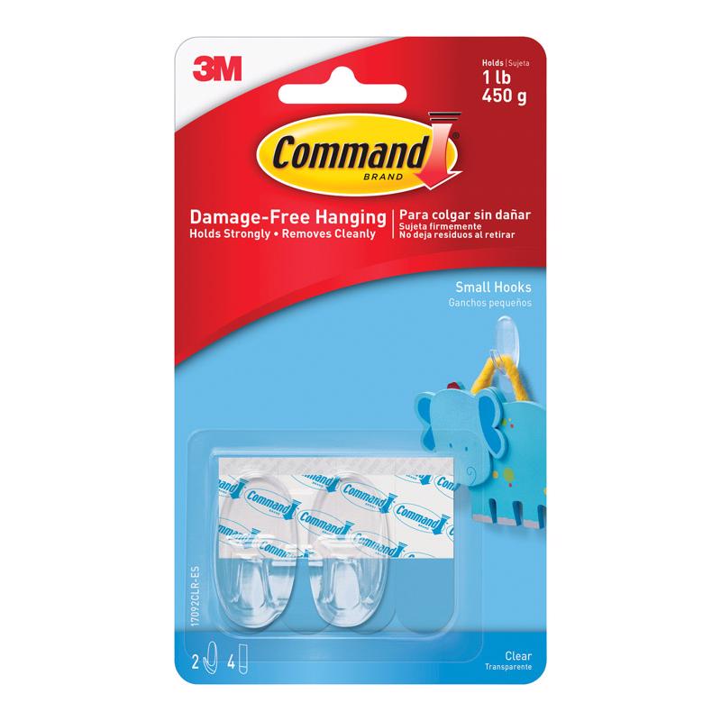 3M Command Small Plastic Hook 2.375 in. L