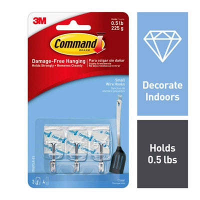3M Command Small Plastic Wire Hooks 1.62 in. L