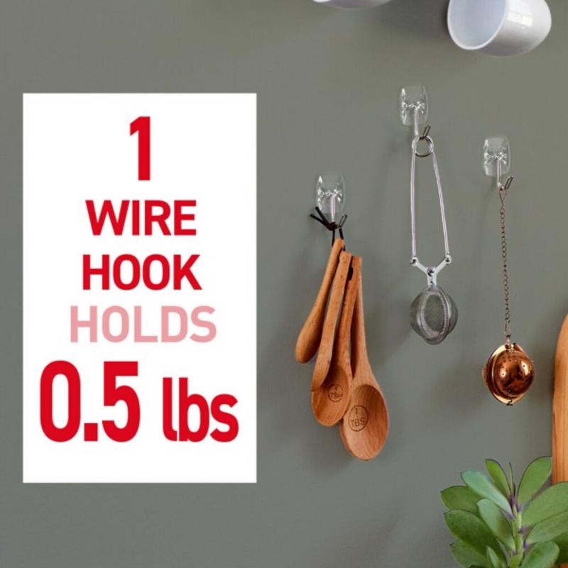 3M Command Small Plastic Wire Hooks 1.62 in. L