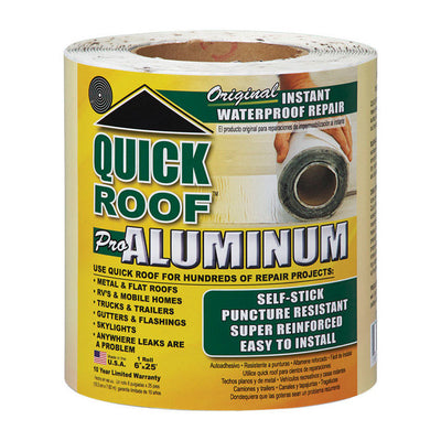 Quick Roof 6 in. W X 25 ft. L Aluminum Self Stick Waterproof Repair Kit Silver