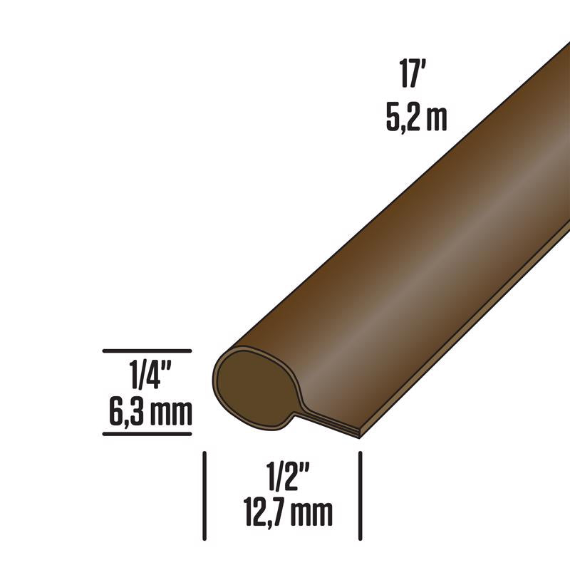 M-D Building Products Brown Vinyl Weatherseal For Doors and Windows 204 in. L X 0.25 in.