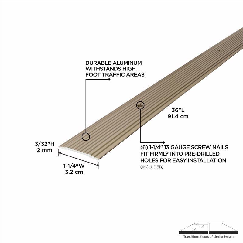 M-D Building Products 1.25 in. W X 36 in. L Anodized Pewter Silver Aluminum Seam Binder