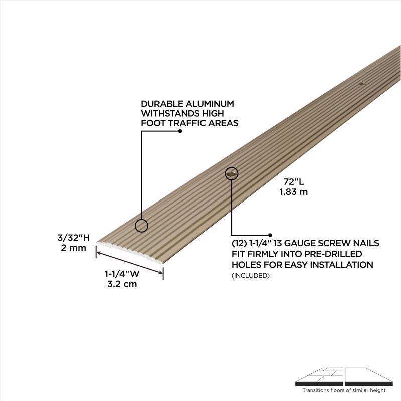 M-D Building Products 1.25 in. W X 72 in. L Anodized Pewter Silver Aluminum Seam Binder
