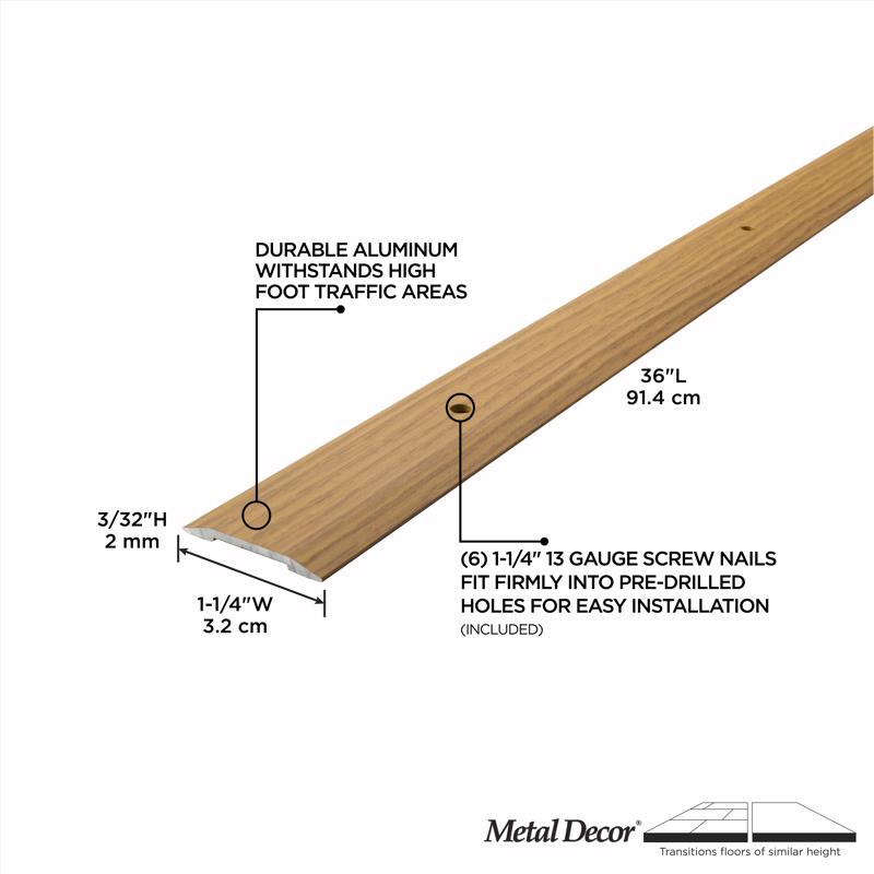 M-D Building Products METAL DECOR 1.25 in. W X 36 in. L Natural Oak Aluminum Seam Binder