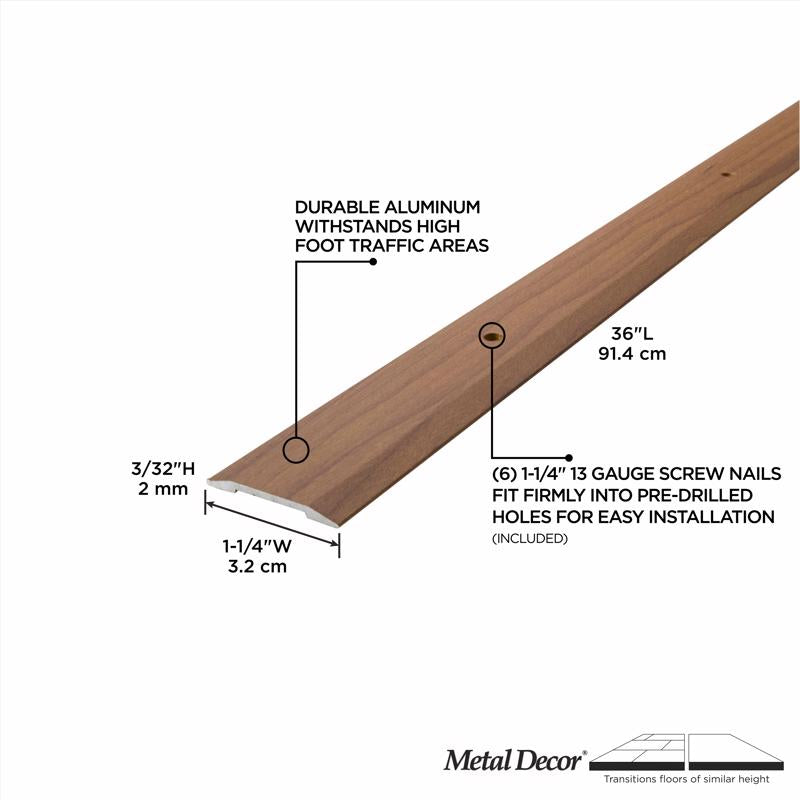 M-D Building Products METAL DECOR 1.25 in. W X 36 in. L Natural Cherry Aluminum Seam Binder