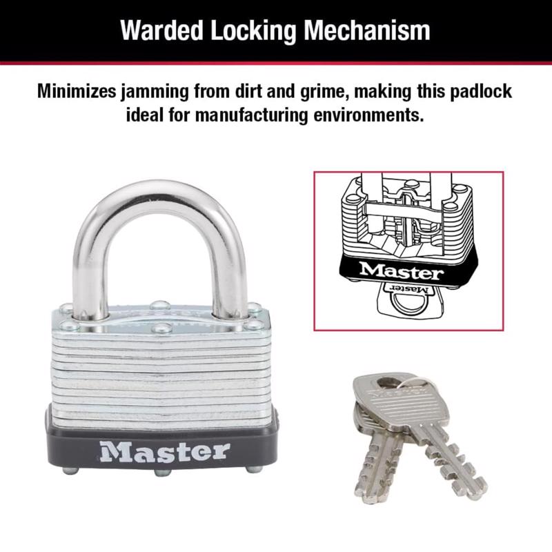 Master Lock 1-1/16 in. H X 1-3/4 in. W X 1-3/4 in. L Laminated Steel Breakaway Warded Padlock