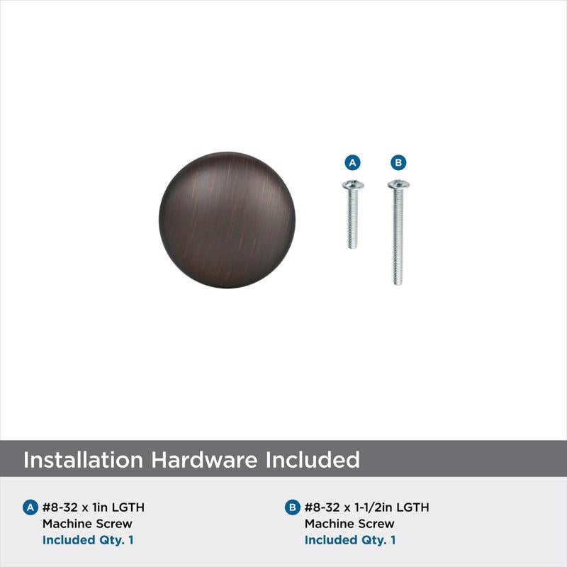 Amerock Allison Round Cabinet Knob 1-1/4 in. D 1-1/8 in. Oil Rubbed Bronze