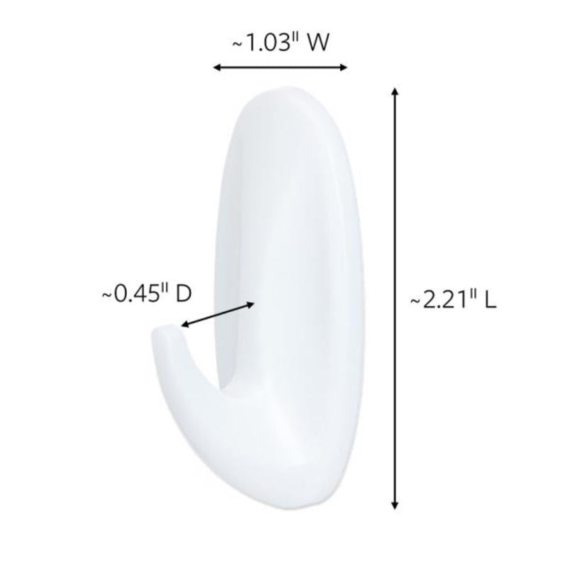 3M Command Small Plastic Designer Hooks 2.125 in. L 2 pk