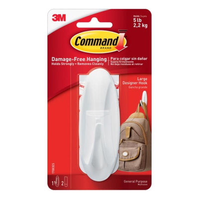 3M Command Large Plastic Designer Hooks 4.125 in. L