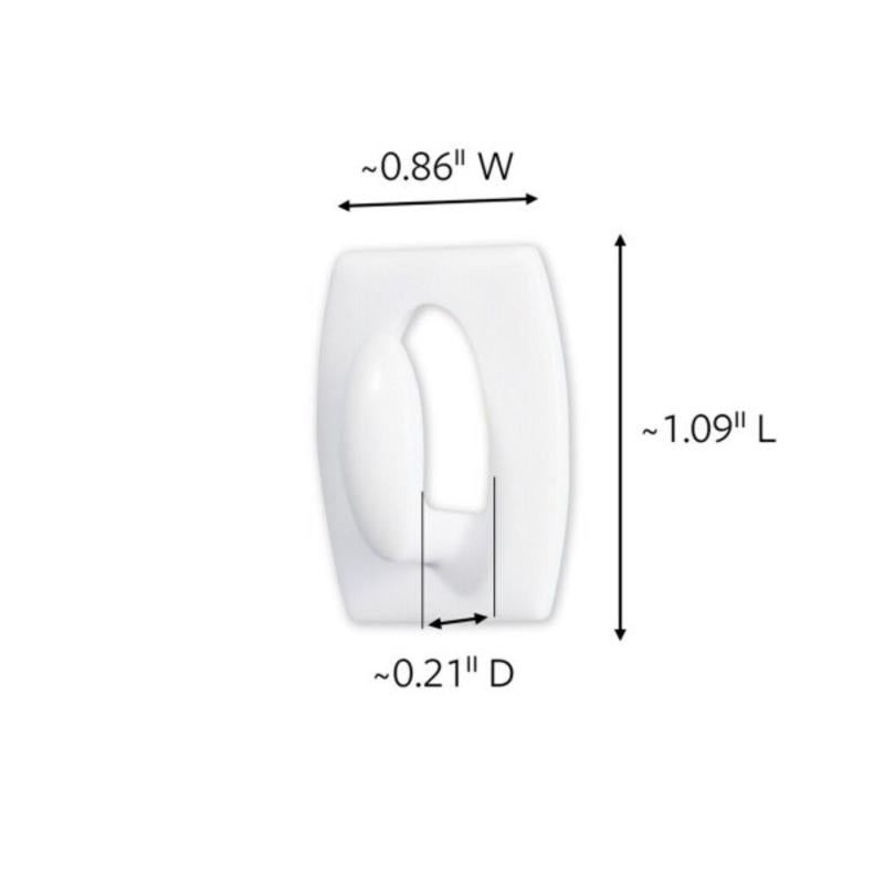 3M Command Mini Plastic Hook 1.375 in. L 18 pk
