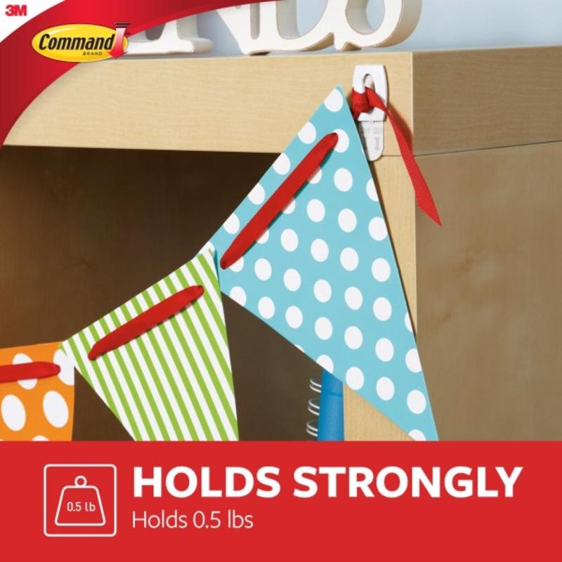 3M Command Mini Plastic Hook 1.375 in. L 18 pk