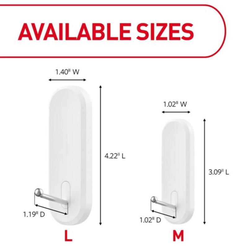 3M Command Large Plastic Wire Hooks 4.14 in. L