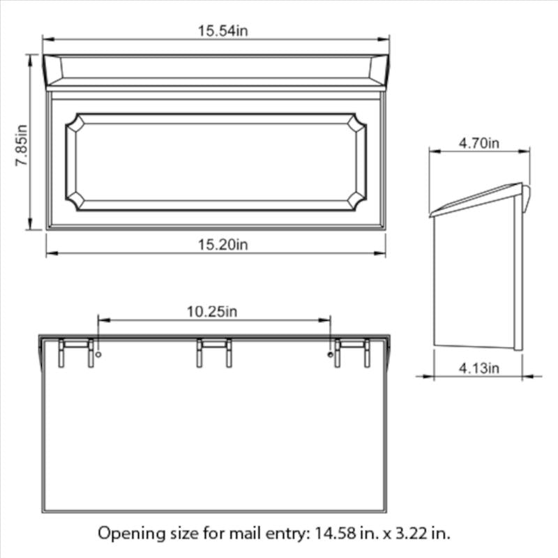 Architectural Mailboxes Windsor Plastic Wall Mount Black Mailbox